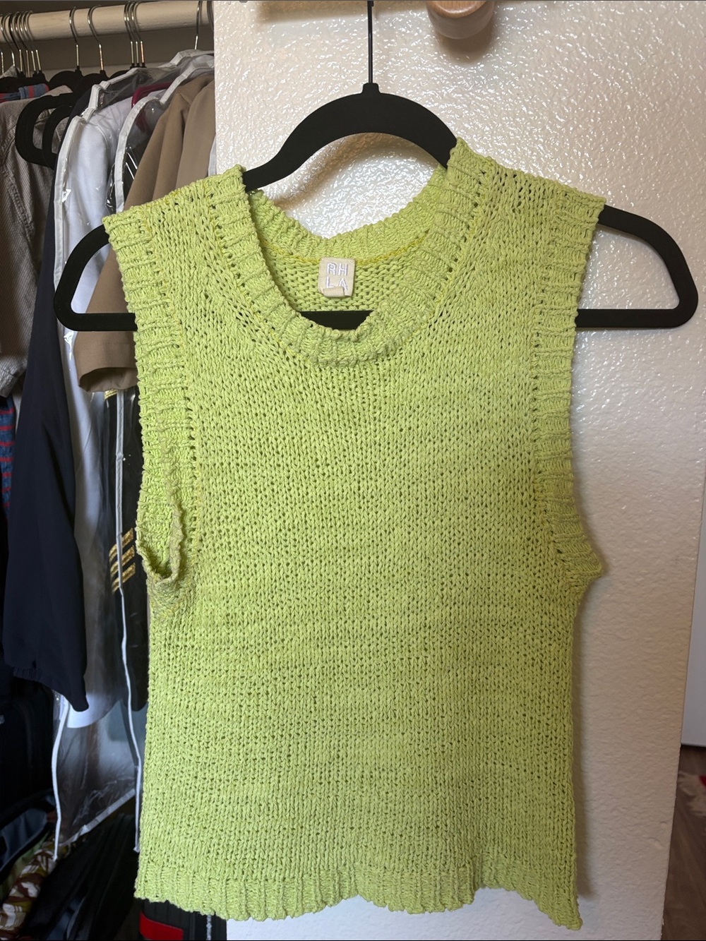 Lime Green Sleeveless Knit Tank